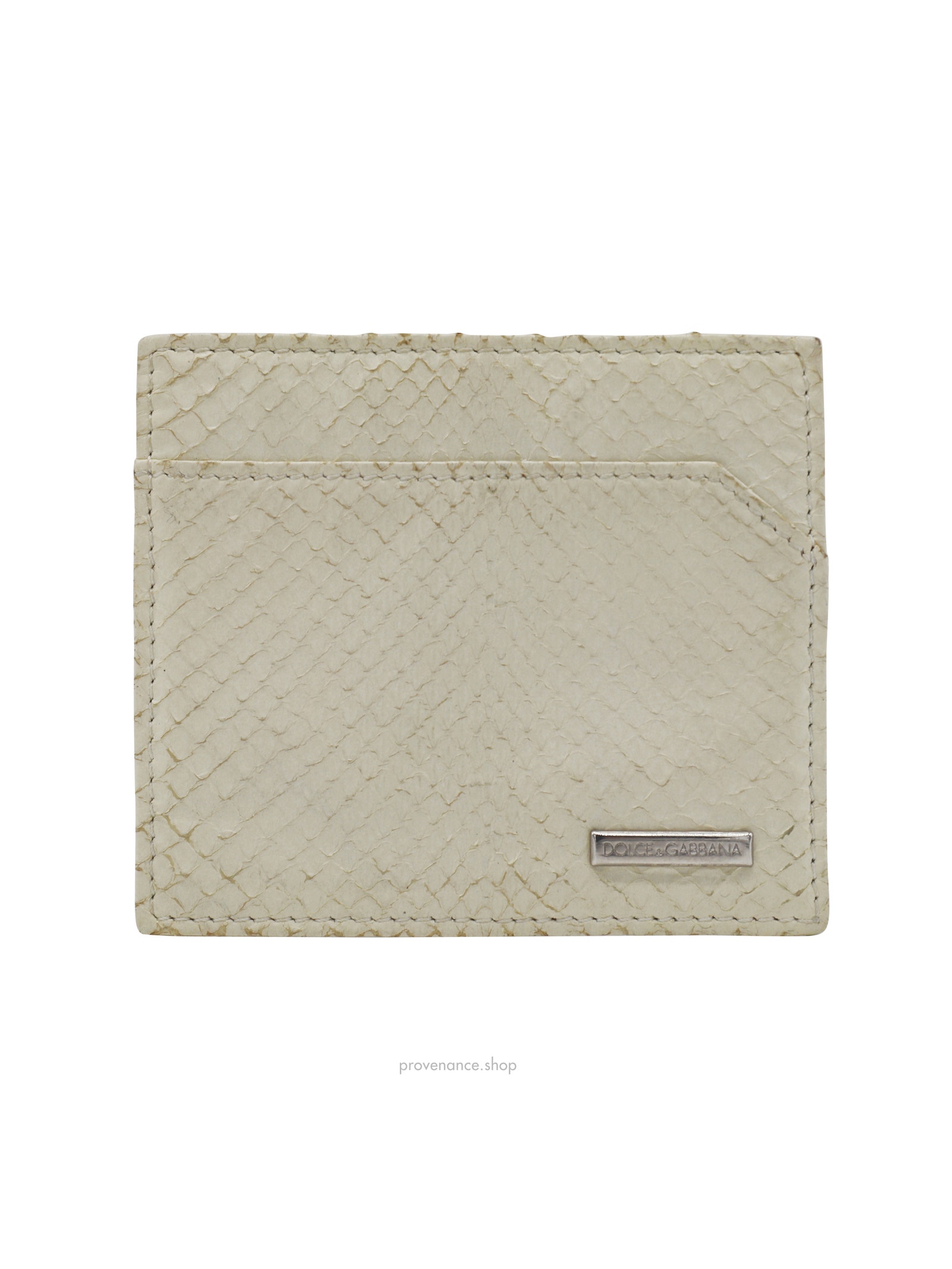 Dolce & Gabbana Cream Python Card Holder Wallet - Cream